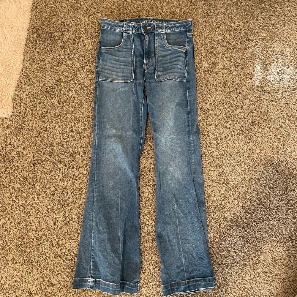 American eagle super high rise flare jeans